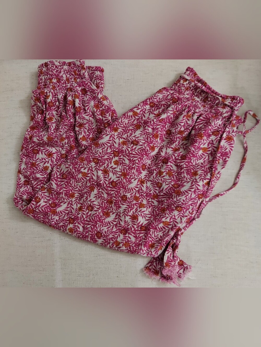 Anthropologie Pink Floral Jogger Pants.  Size Small. P-600